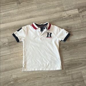 Tommy Hilfiger White and Red Polo Shirt with Classic Design